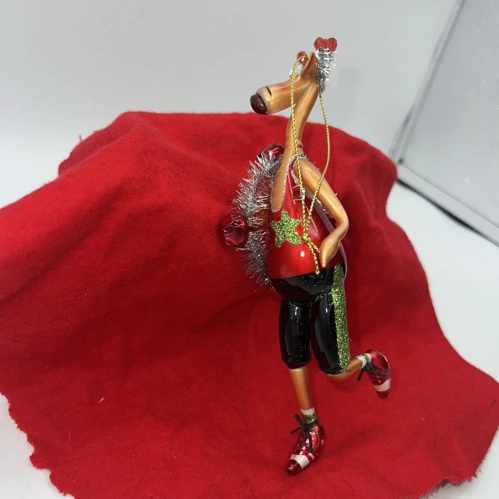 Christmas Elk Dancing Christmas Tree Ornament With Glitter Pants 6